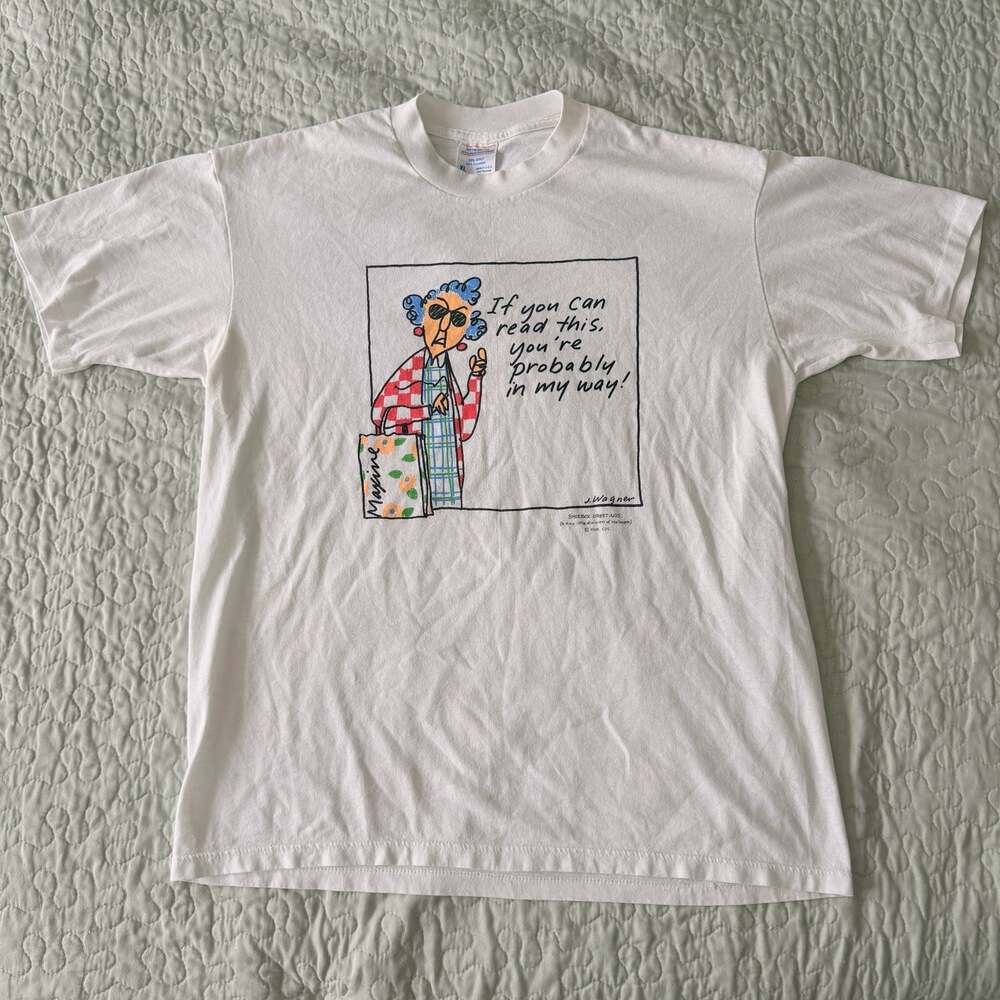 Vintage 90s Shoebox Hallmark Maxine If You Can Read This T-Shirt XL